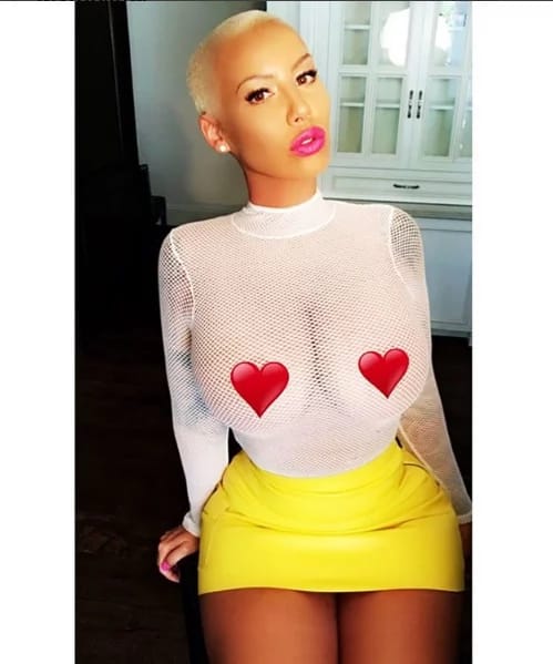 Hot: Amber Rose Flaunts Boobs To Celebrate 'no Bra Day' (photo