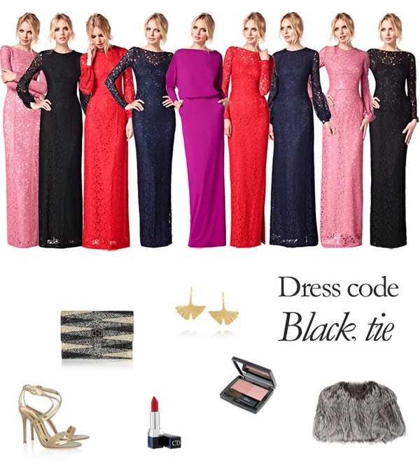 ladies black tie event dresses