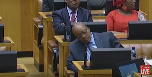 Image result for Jacob Zuma caught sleeping