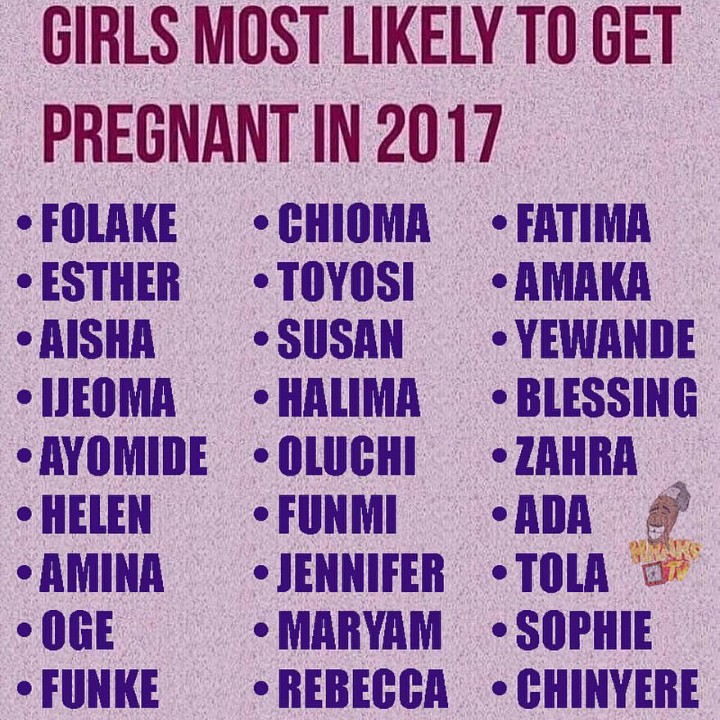 Girls That Are Most Likely To Get Pregnant In 2017 - Romance - Nigeria