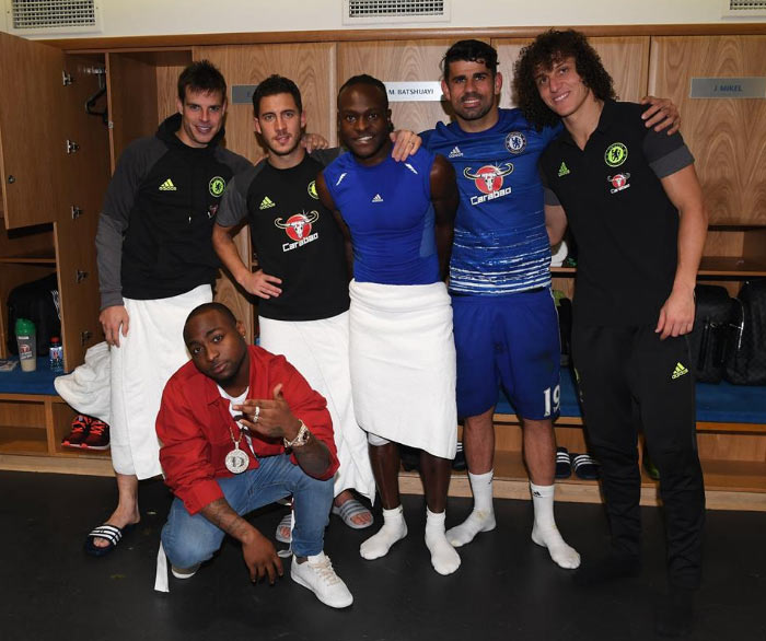 Chelsea FC Shares Pictures Of Davido Hanging Out With Hazard, Moses, Others - Celebrities - Nigeria