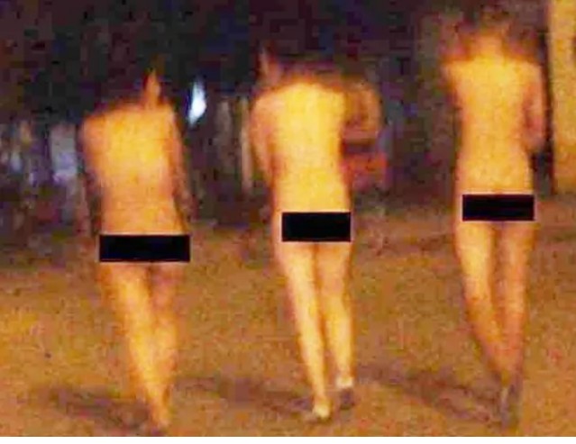 Three Suspected Female Thieves Paraded Naked On The Street 