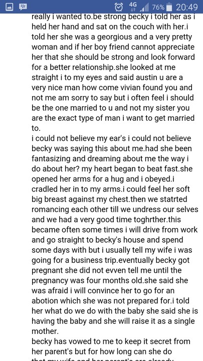 I slept with my wife's sister/ complete story - Romance - Nigeria