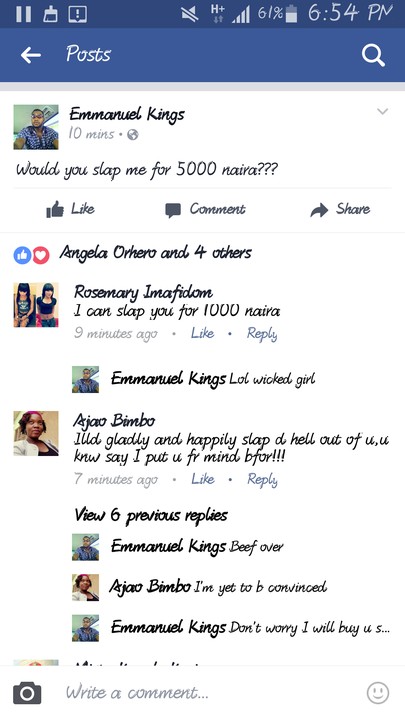 Would You Slap Your Friend For 5000 dollars See Funny Facebook Comments -  Jokes Etc - Nigeria