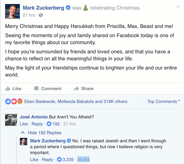 Mark zuckerberg religion