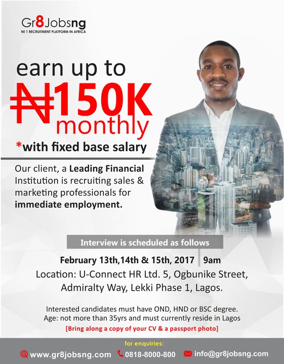 Gr8jobsng Urgent Vacancy!!  Jobs/Vacancies  Nigeria