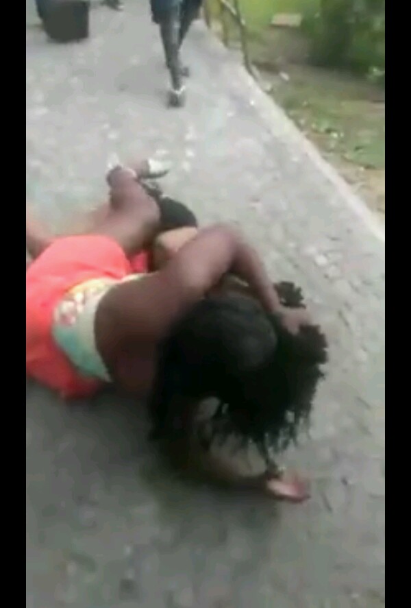 2 Black Ladies Fight Shamelessly In Public, Strip -2896