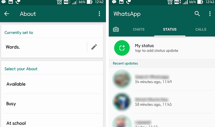 Whatsapp’s Text Status Returns. 