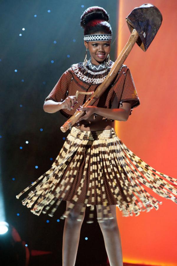 African Beauty Queens Show Off Their National Costumes At The 2011 Miss