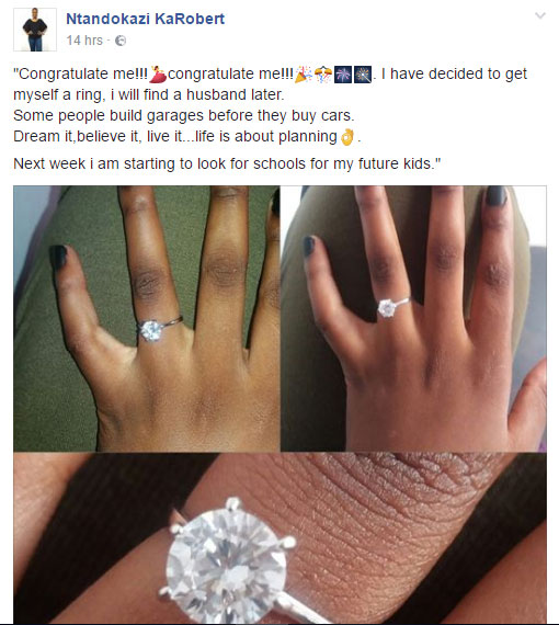 Woman Buys Herself A Ring, To Look For A Husband Later (pictured ...