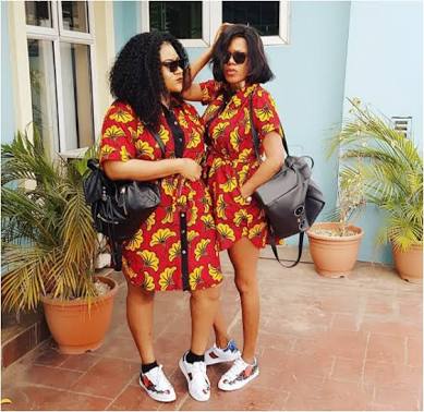 ankara gown with sneakers