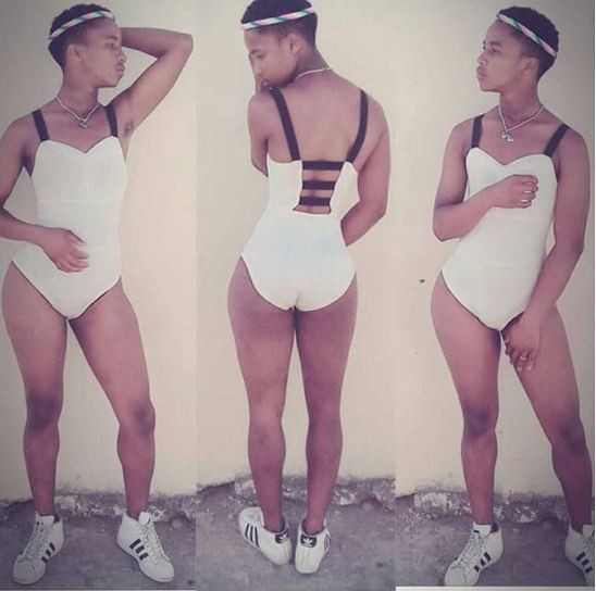 Viral Photos Of A Nigerian Cross Dresser Rocking Swimsuits