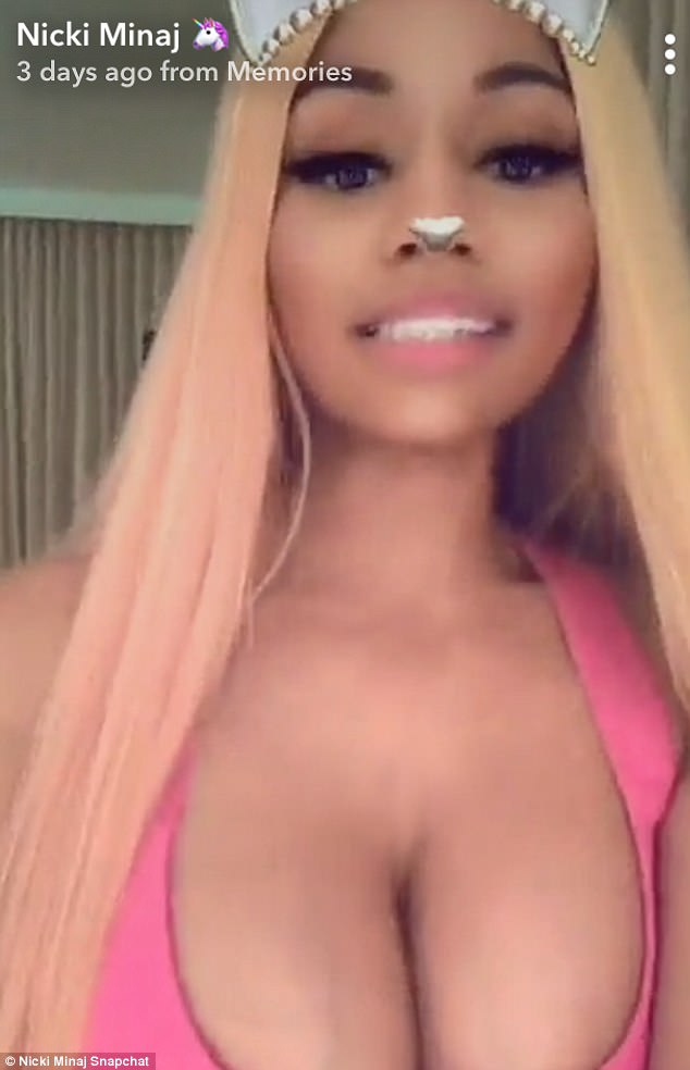 Nicki Minaj Flashes Major Cleavage In Hot Pink Sports Bra Photos