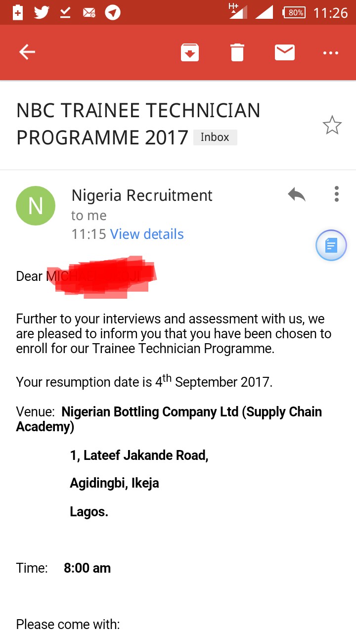 NBC Aptitude Test Invitation Jobs Vacancies 43 Nigeria