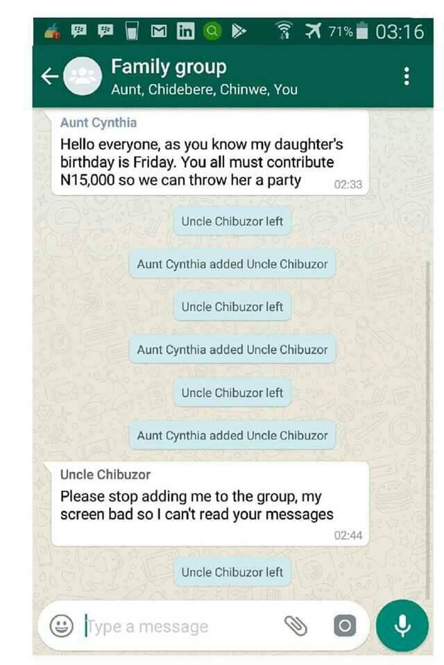 Hilarious Family Whatsapp Chats - Family - Nigeria