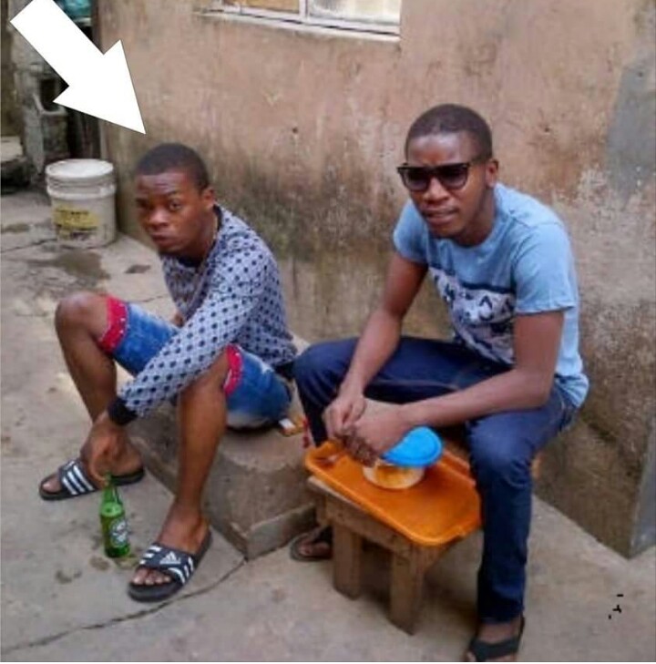 Funny throwback pic of music star olamide Badoo chilling with a bottle of b...