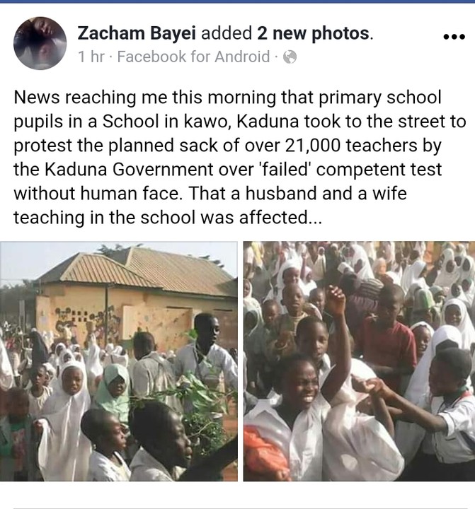 kaduna-pupils-protest-over-planned-sack-of-21-000-teachers-that-failed-test-education-nigeria