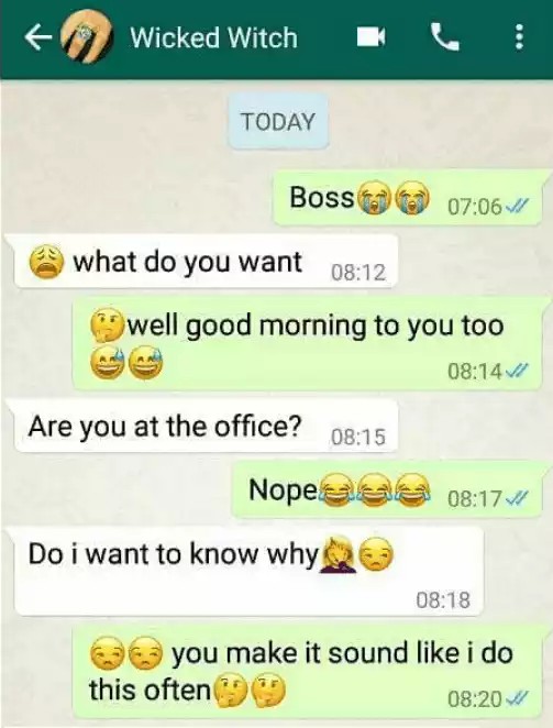 Hilarious Conversation Between A Boss And Her Employee Goes Viral - People  Sha - Career - Nigeria