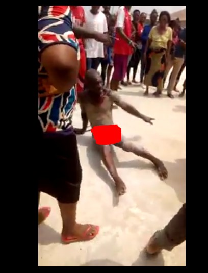 Man Stripped Unclad And Flogged For Raping 10-Year-Old Girl In Bayelsa (Pho...
