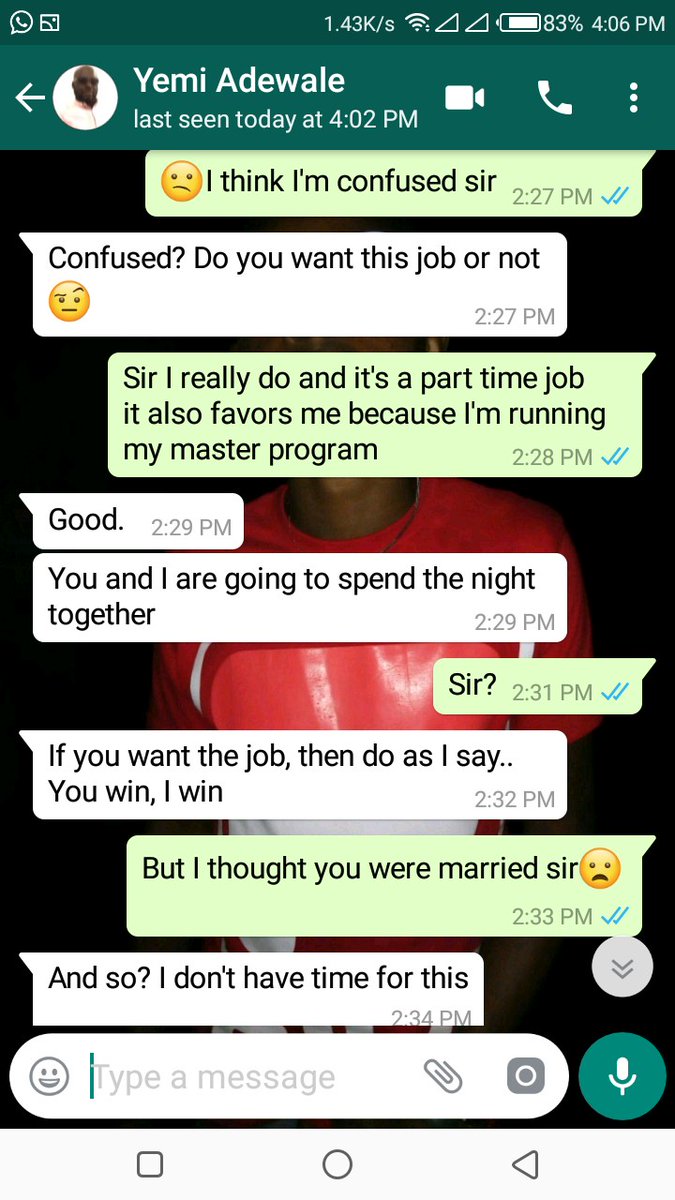 Nigerian Lady Shares Chat With Man Who Wants To Sleep With Her Before Giving Her Romance Nigeria