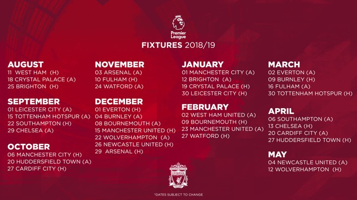 2018/2019 EPL Fixtures For The Big 6 - Sports - Nigeria