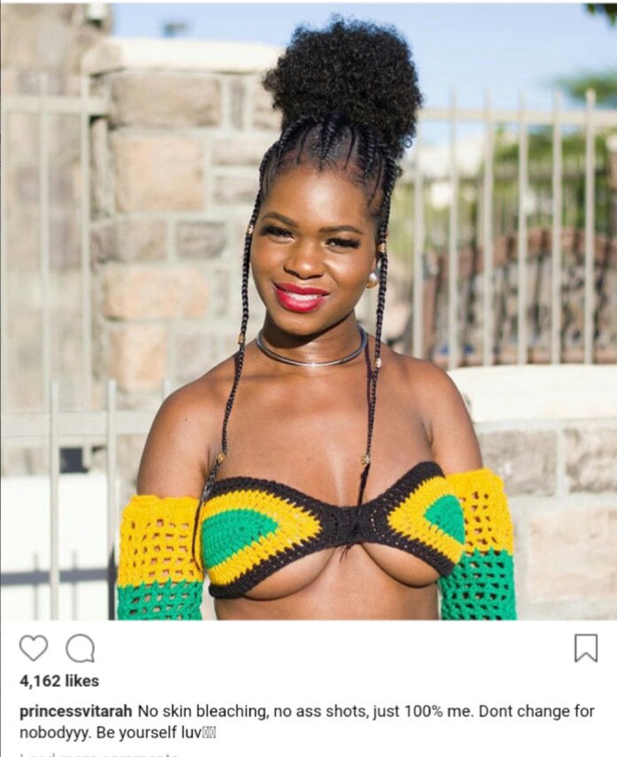 Nigeria singer, Princess Vitarah, show off her boobs in braless cleveage ba...