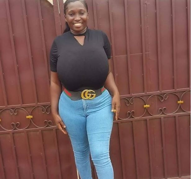 omo See Bress- Pretty Lady With Gigantic Huge Boobs Causing Stir