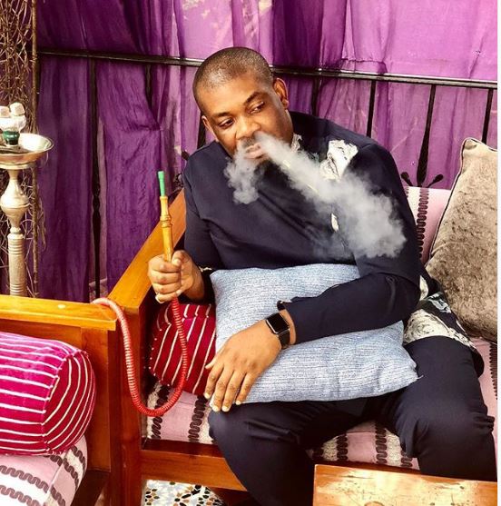 'So You Smoke? - Don Jazzy Shares Photo Of Himself Smoking Sisha, Fans React (Pics) 