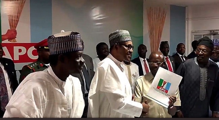 Image result for Buhari submits presidential nomination form