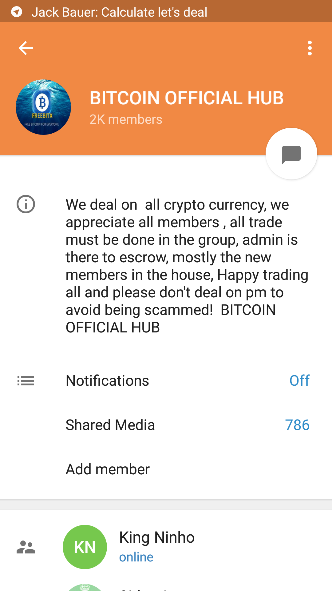 Bitcoin-Investition per Telegramm)