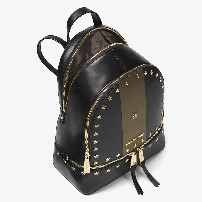 Shop - MICHAEL Michael Kors Rhea Zip Studded Leather Backpack Black