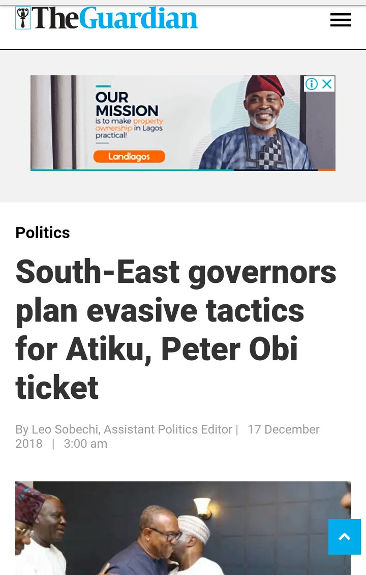 Image result for South - East Governors Plan Evasive Tactics For Atiku, Peter Obi Ticket