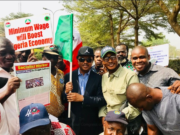 Sen. Shehu Sani ‏joined Labour To Protest Over 30,000 Minimum Wage,today (photos