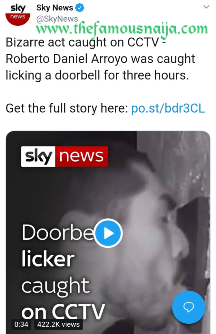  Oyinbo Man Caught On CCTV Licking A Doorbell For 3 Hours, Police Looking For Him 8463823_img20190109wa0016_jpegb5b0b092f955d67d9f3843672d29d901
