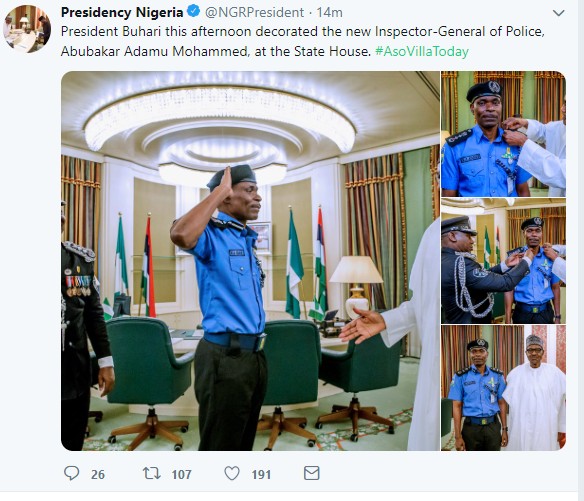 Caption This Photo of New Acting, Adamu and ongoing  IGP of Police, Idris