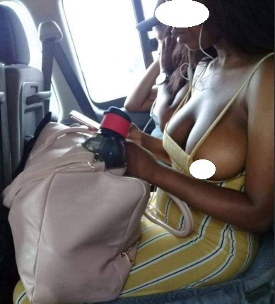 Decent Or Indecent : Woman's Breast Spills Out Of Her Dress In A Public Bus  - Culture - Nigeria