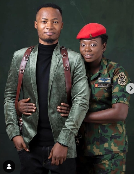 Pre-wedding Photos Of A Female Soldier And Her Civilian Man - Romance - Nigeria