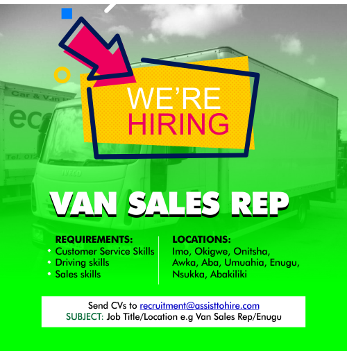 van sales representative jobs