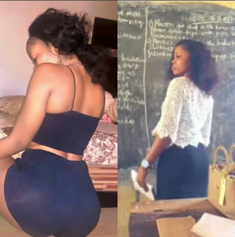 Lady who was spotted tw3rk!ng in viral video seen teaching kids in school