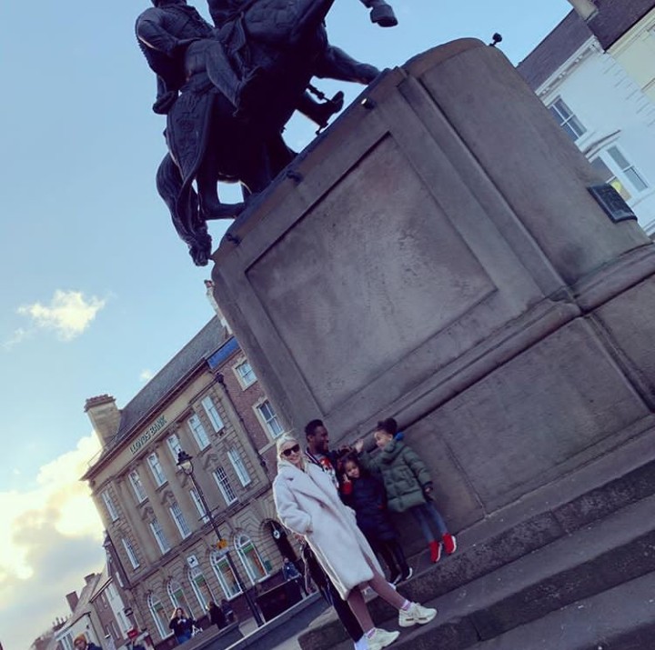 Mikel Obi, Olga Diyache, Their Twin Daughters Enjoy A Stroll In The UK(Photos) 