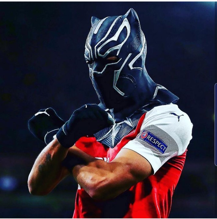  Aubameyang  Wears Black  Panther  Mask To Celebrate Victory 