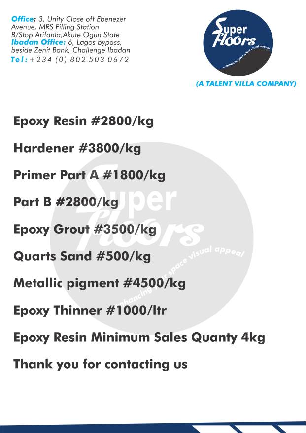 Featured image of post Epoxy Resin Price In Nigeria / Sailing or rowing or outboard or full house nesting or traditional hull.ideal yacht tender.