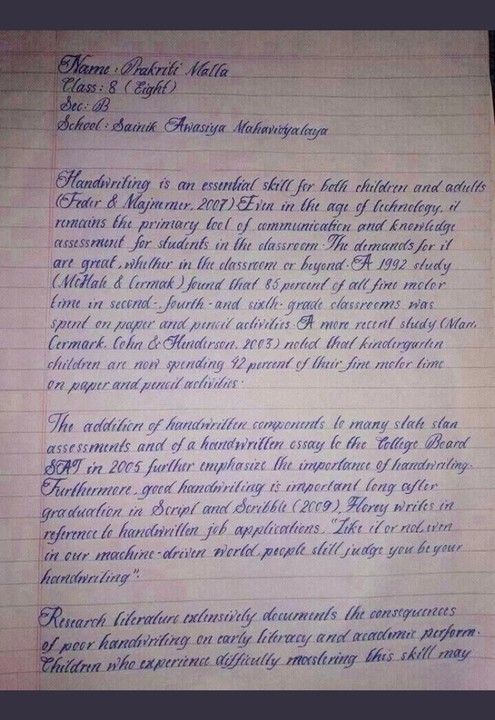 nicest handwriting in the world