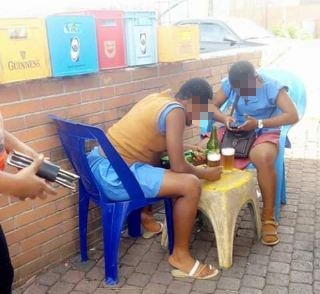 Two Secondary School Girls Drinking Beer At Uyo Plaza (Photo