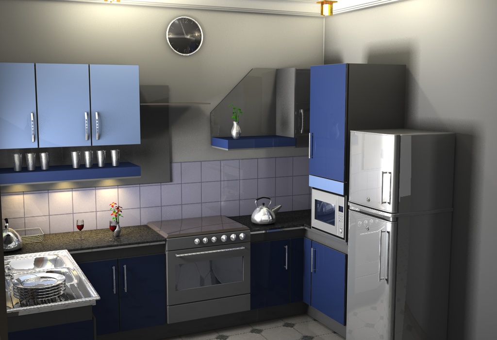 Office Kitchen Cabinet In 3D FINISHED WRK Presentatn 