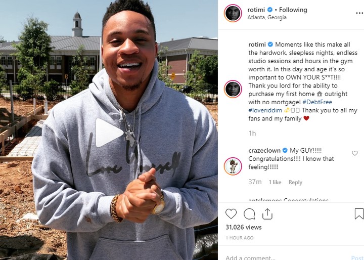 Image result for Nigerian born 'Power' star, Rotimi is quite thankful after he bought his first house