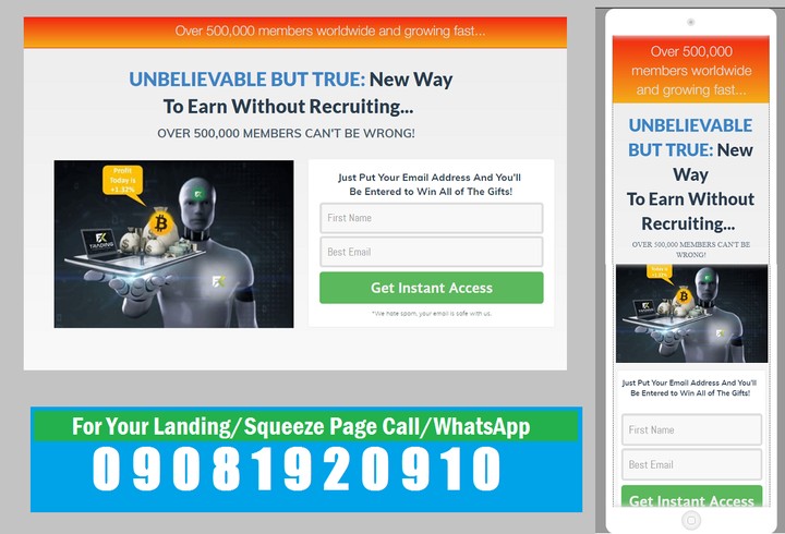 Affordable Landing Squeeze Pages For Your Affiliate Business Webmasters Nigeria