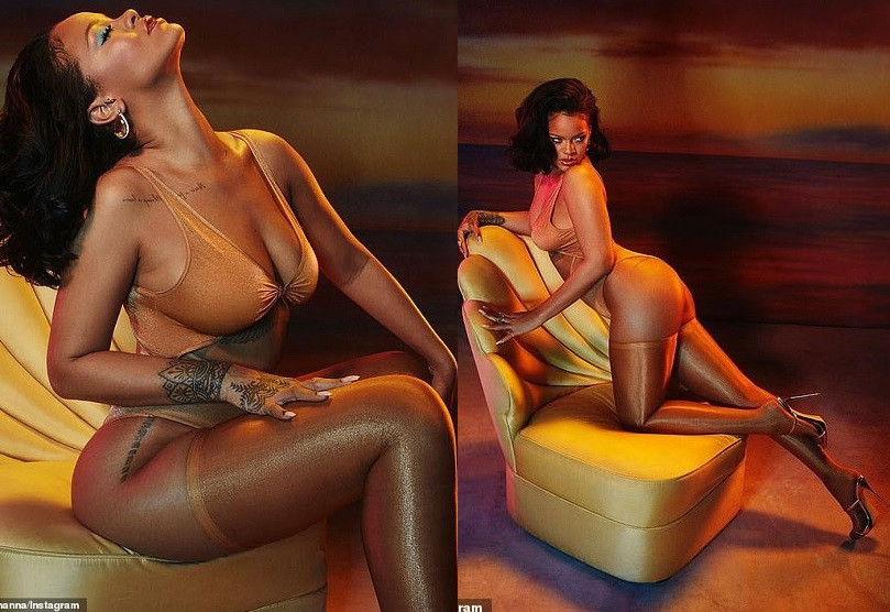 Rihanna Puts Her Sexy Body On Display As She Poses In Skimpy Lingerie And B...