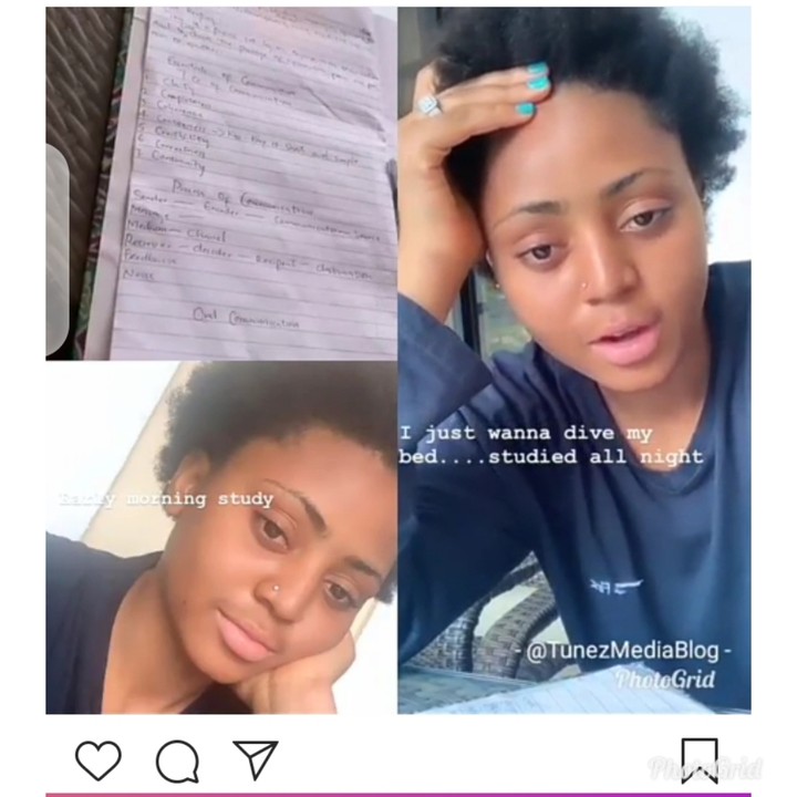 Regina Daniels Studying Hard For Her Exams In Igbinedion University ...