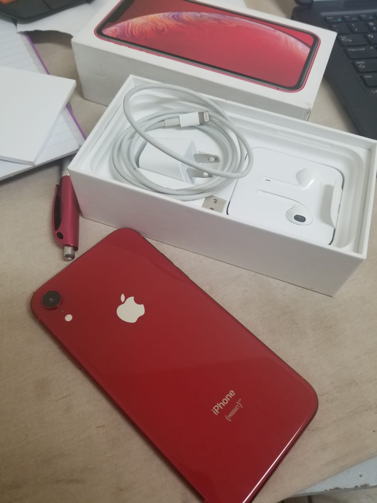Red Iphone Xr Box And Accessories Sold Technology Market